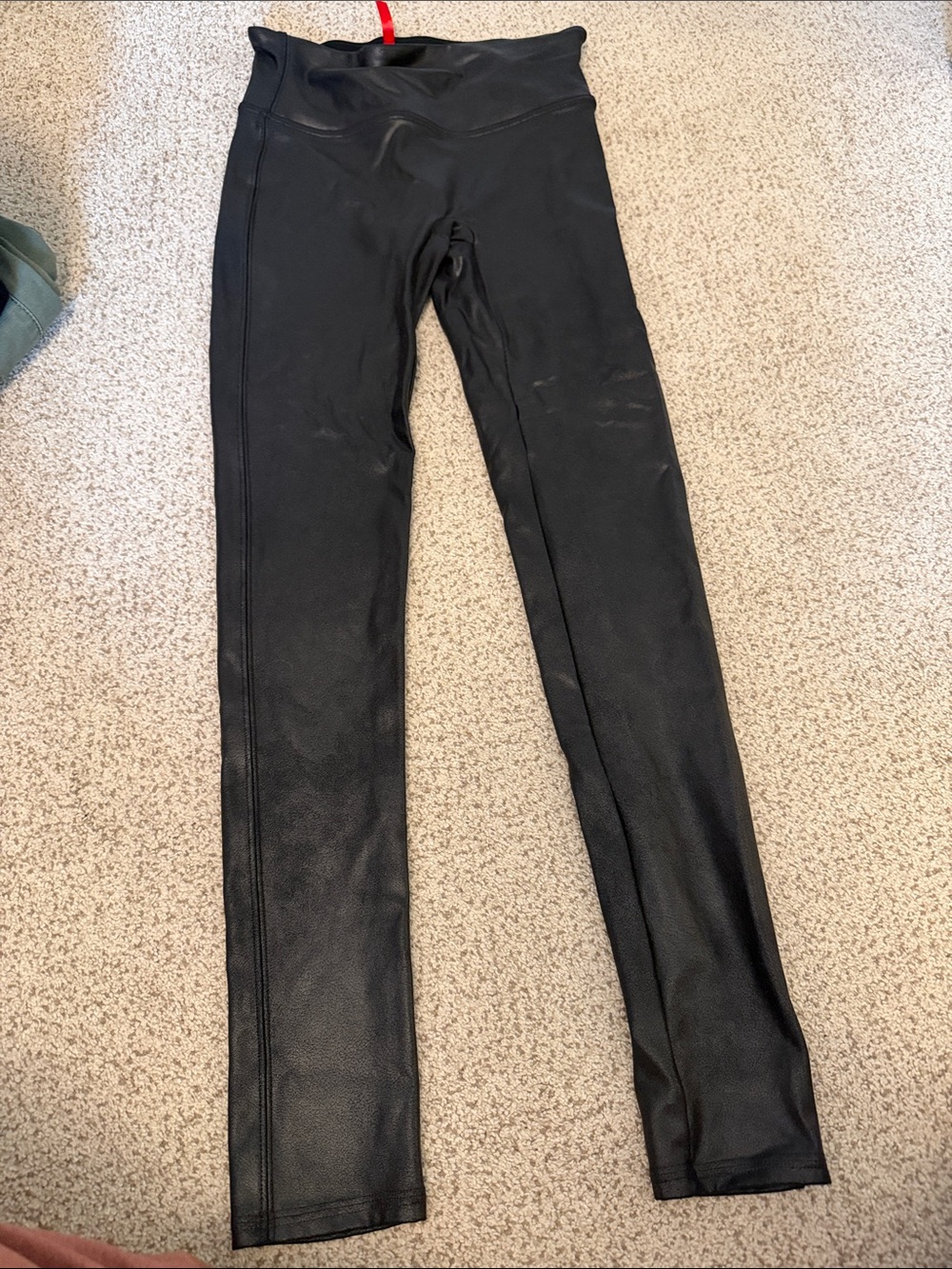 SPANX Black Faux-Leather Jeggings for Women